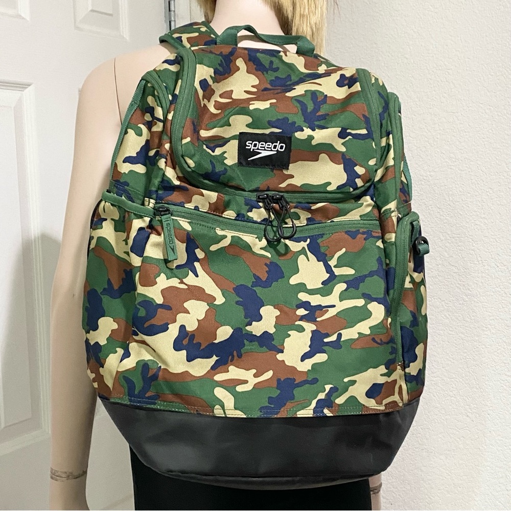 SPEEDO Green Camouflage Camo Printed Teamster 2.0 35L Backpack